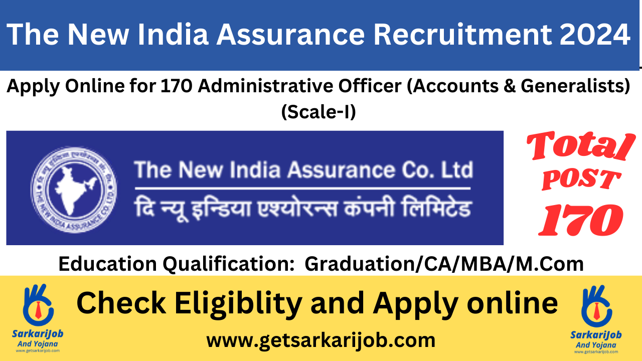 NIACL Recruitment 2024 of 170 Administrative Officer