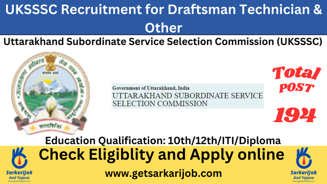 UKSSSC Recruitment 2024