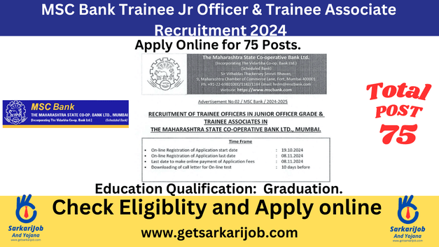 MSC Bank Trainee Jr Officer & Trainee Associate