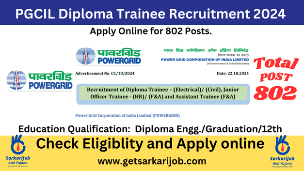 PGCIL Diploma Trainee Recruitment 2024