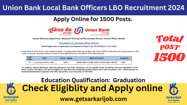 Union Bank LBO Recruitment 2024